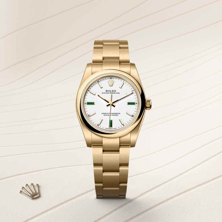 Rolex Oyster Perpetual 34 in 18 ct yellow gold M124208-0002* - Michaud