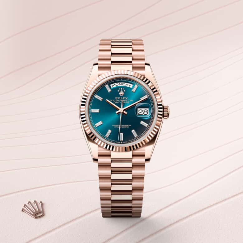 Rolex Day-Date 36 in 18 ct Everose gold M128235-0085* - Michaud
