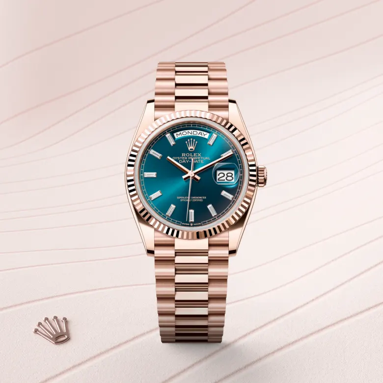 rolex Day-Date 36 in 18 ct Everose gold M128235-0085* - Michaud