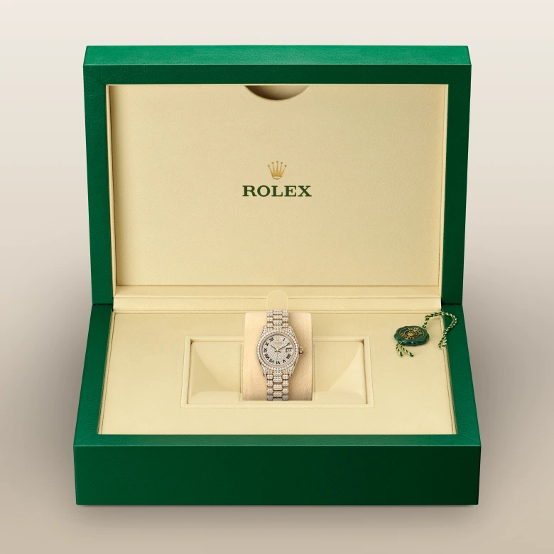 rolex Lady-Datejust in 18 ct yellow gold with case sides and lugs set with diamonds M279458RBR-0001* - Michaud