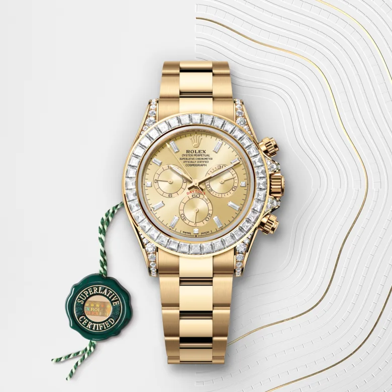 rolex Cosmograph Daytona in 18 ct yellow gold with lugs set with diamonds M126598TBR-0001* - Michaud
