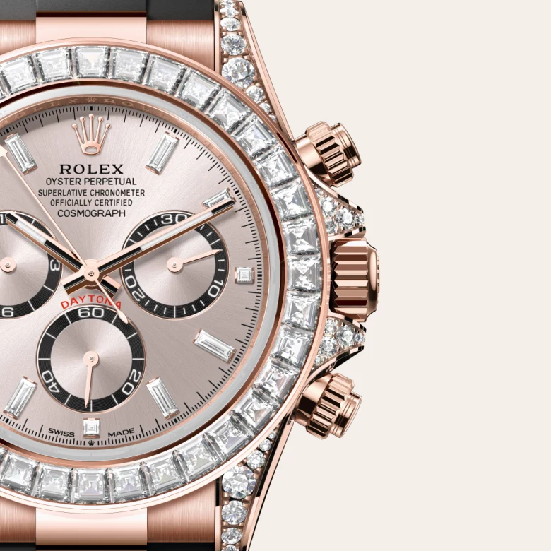 rolex Cosmograph Daytona in Or Everose 18 ct et cornes serties de diamants M126535TBR-0002* - Michaud