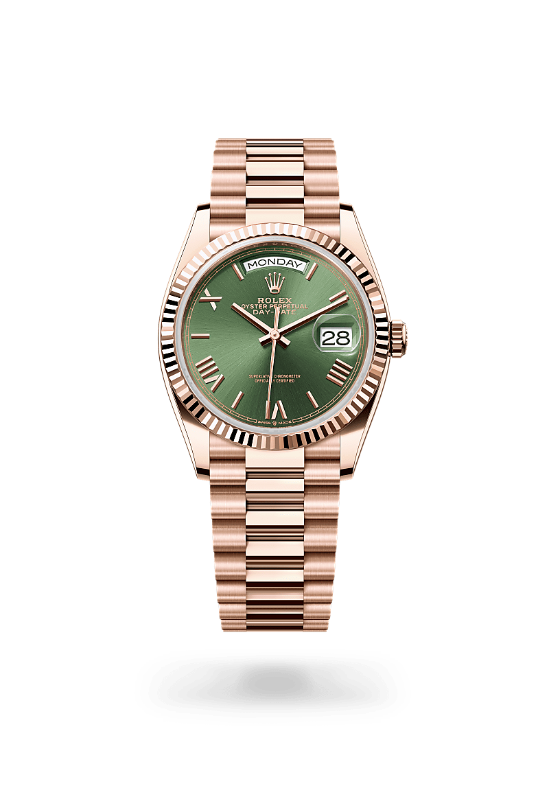 rolex Day-Date 36 in 18 ct Everose gold M128235-0089* - Michaud