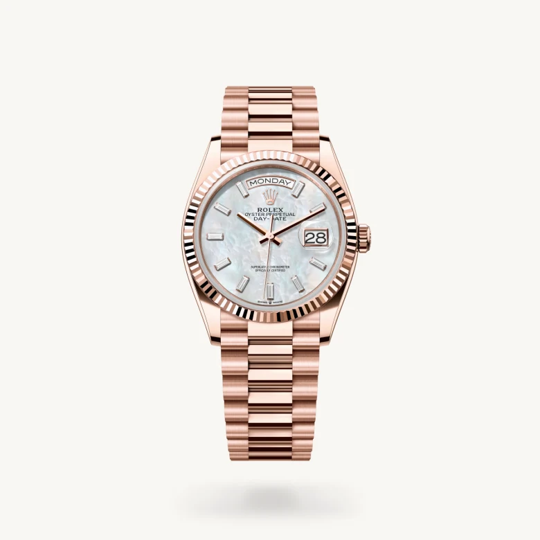rolex Day-Date 36 in 18 ct Everose gold M128235-0078* - Michaud